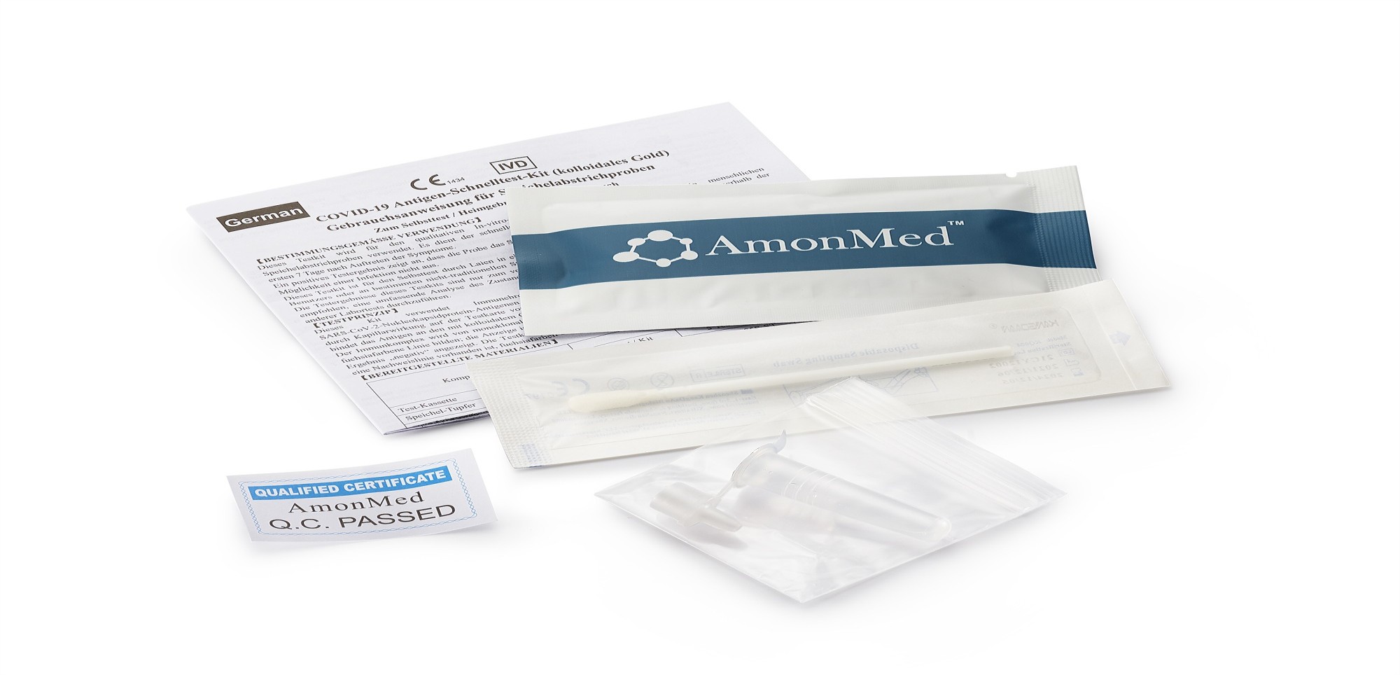 AmonMed Covid-19 Lollipop Schnelltest - Laientest Rapid Antigen Test - Einzeln verpackt