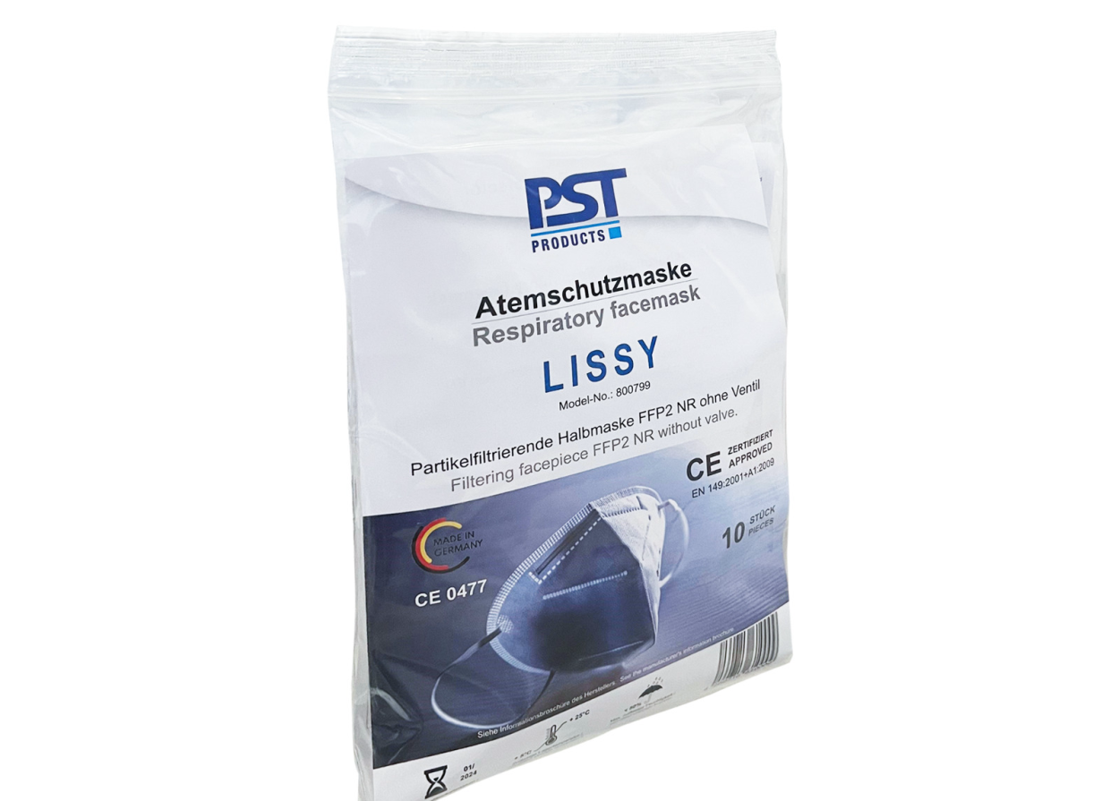 PST Partikelfiltrierende Halbmaske Lissy - FFP2 Maske ohne Ventil,  Made in Germany - hergestellt in Deutschland